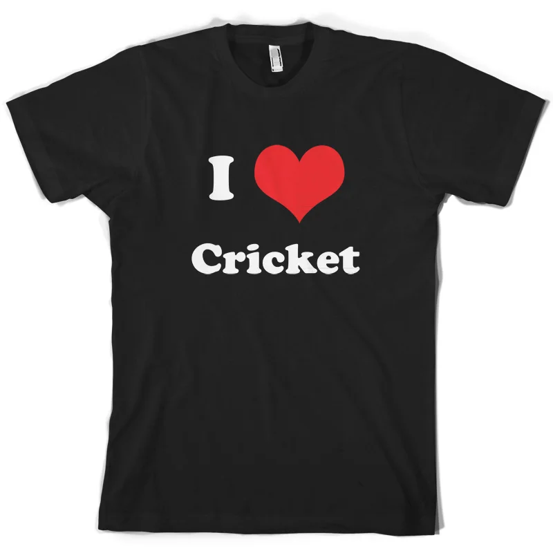 I Love Cricket Mens T Shirt 10 Colours Free UK delivery Ashes Equipment