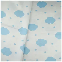 Хлопок ткань детское постельное белье украшения синие облака Diy ткани ткань дом текстиль кукла лоскутное шитье ткань ремесла