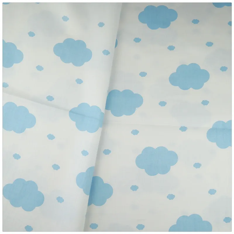 

Cotton Fabric Baby Bedding Decoration Blue Clouds Diy Fabrics Tissue Home Textile Doll Patchwork Quilting Sewing Cloth Crafts