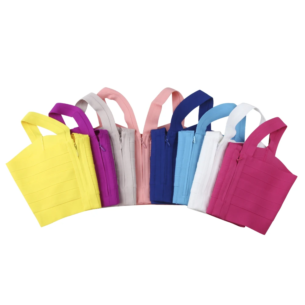 

KLEEZY New Fashion Crop Top Short Colorful Sexy Party Bandage Streetwear Camis DHH608