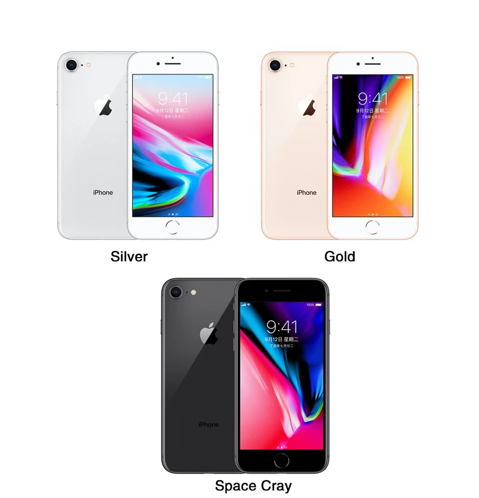 France Original Apple iPhone 8 64GB/256GB Hexa-core IOS 3D Touch ID LTE phone 12.0MP 4.7" inch Fingerprint smartphone ship spain cell phones with 4 cameras