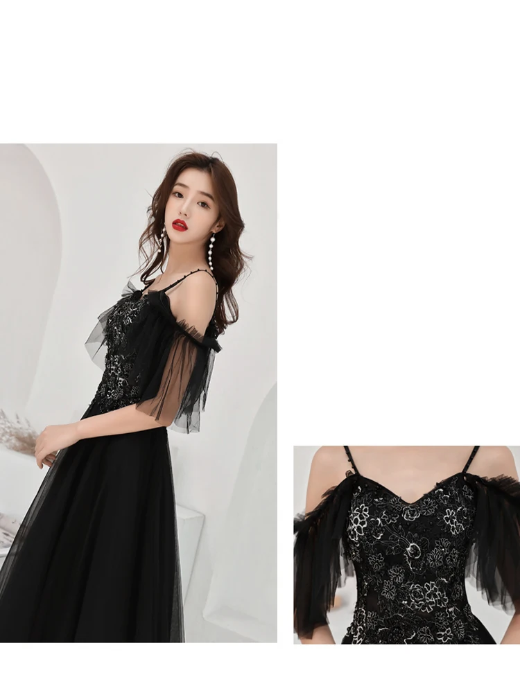 Vestidos de gala черные сексуальные без спинки 2019 без рукавов Длинные платья с v-образным вырезом больших размеров женские вечерние тонкие платья