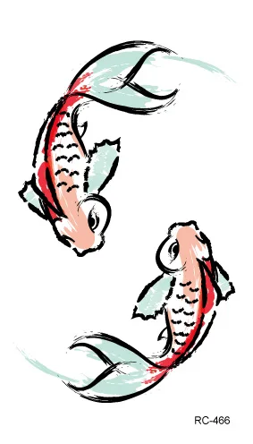 Rocooart RC464-475 новые доказательства воды временные татуировки наклейки мультфильм Coloful Ocean рыбы танца поддельные Переводная Татуировка тату