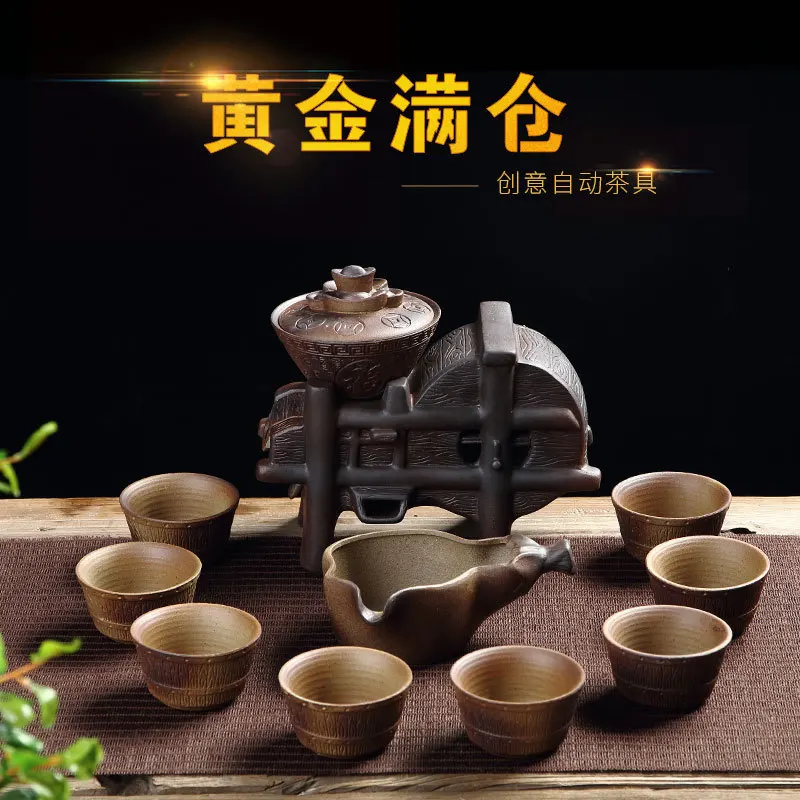 

11Pcs/Set High-end Chinese tea set artwork Creative Automatic Kung Fu tea set with Tea Cups Fair Cup Gaiwan Kit Free Shipping