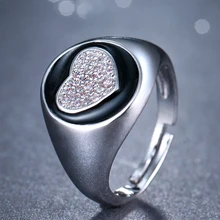 Emmaya – bague de luxe en Zircon cubique AAA pour femme, anneau ouvert, Micro pavé, en forme de cœur, bijoux de fête