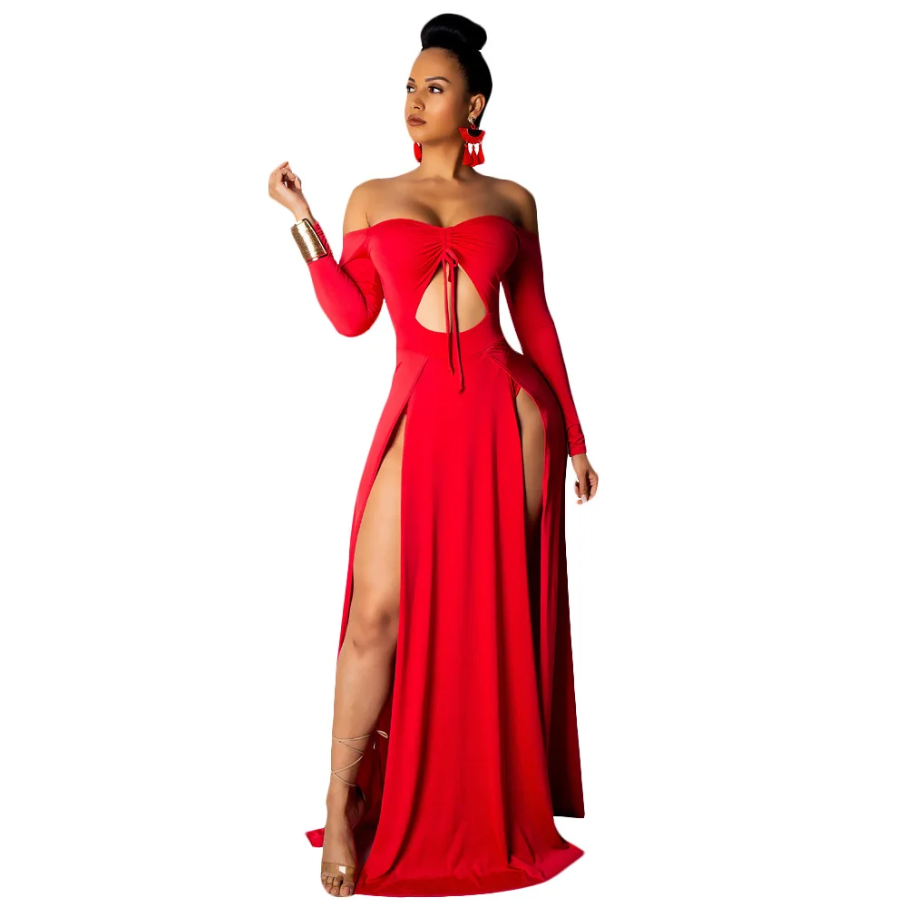 summer dress 2019 Elegant sexy party women long sleeve strapless summer hollow out maxi dress dresses woman party night summer dress 2019 Elegant sexy party women long sleeve strapless summer hollow out maxi dress dresses woman party night