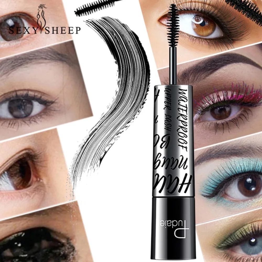 

4D Silk Fiber Lash Color Mascara Black White Pink Double-Head Fine Mascara Base Fiber Curling Fine Eyelashes Curling Eye Mascara