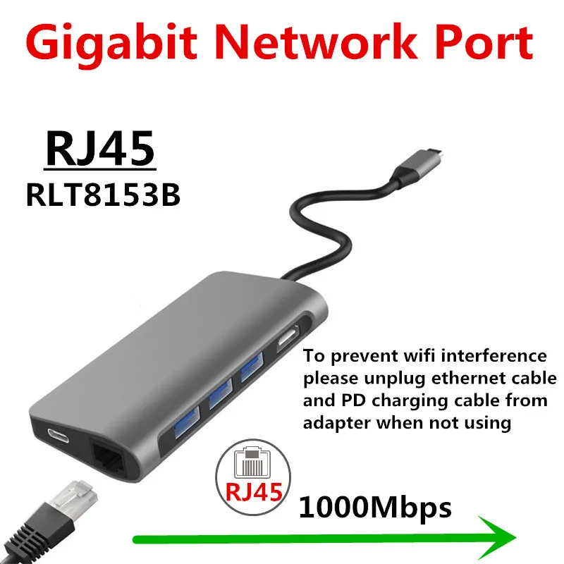 Thunderbolt3 USB HUB Type c 3 1 к HDMI 4 0 RJ45 VGA адаптер с PD зарядкой для MacBook Pro Samsung Galaxy S9 usb hub|Кабели