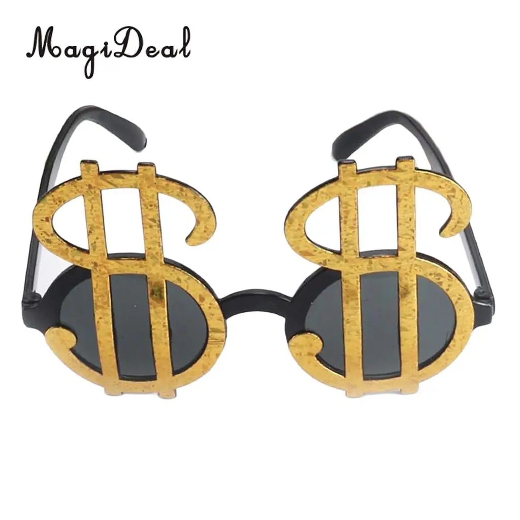 Fashion Golden Shiny Dollar Signs Costume Eye Glasses Money Sunglasses Fancy Dress Party Photobooth Eyewear