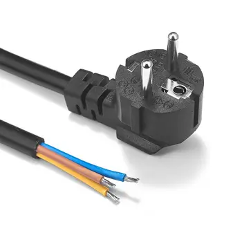 

2pcs EU Plug Power Cable 1.5m 1.5mm Rewired Cable Schuko CEE 7/7 Extension Cord For PC Computer Dishwasher Electrical Sockets