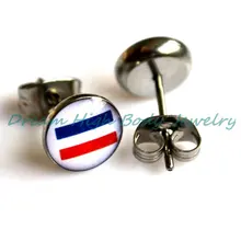 Новое поступление серьги-гвоздики серьга для пирсинга популярные ювелирные изделия 316L из нержавеющей стали разный дизайн масла Горячая оранжевый цвет 8 мм Шар