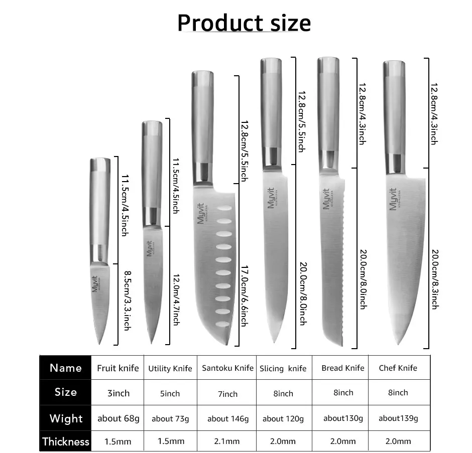 Набор ножей из нержавеющей стали, японский 7CR17 440C, высокоуглеродистая Нержавеющая сталь, нож для нарезки хлеба, нож для шеф-повара