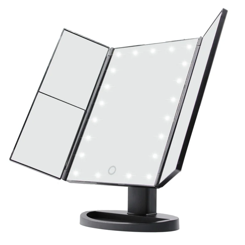 

USB Folding Table LED Lamp Luminous Makeup Mirror Cosmetic Mirror Adjustable Tabletop Countertop Light Portable Makeup Mirror