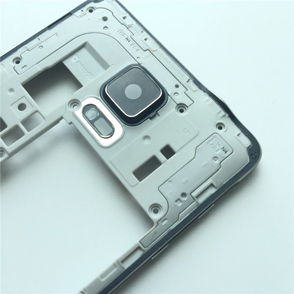 Новая двойная sim-карта средняя рамка Корпус рамка крышка камеры для samsung Galaxy Note 4 N910F N910T черный