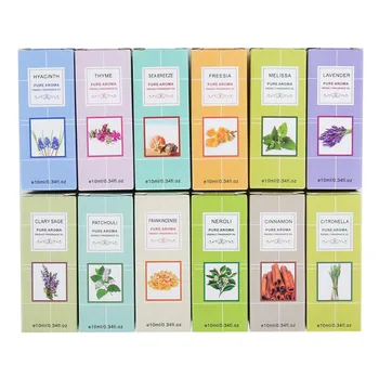 

10ML 12 Flavor Pure Essential Oils For Aromatherapy Diffuser Aroma Oil Mint Tea Tree Lavender Patchouli Oil Relieve Stress TSLM1