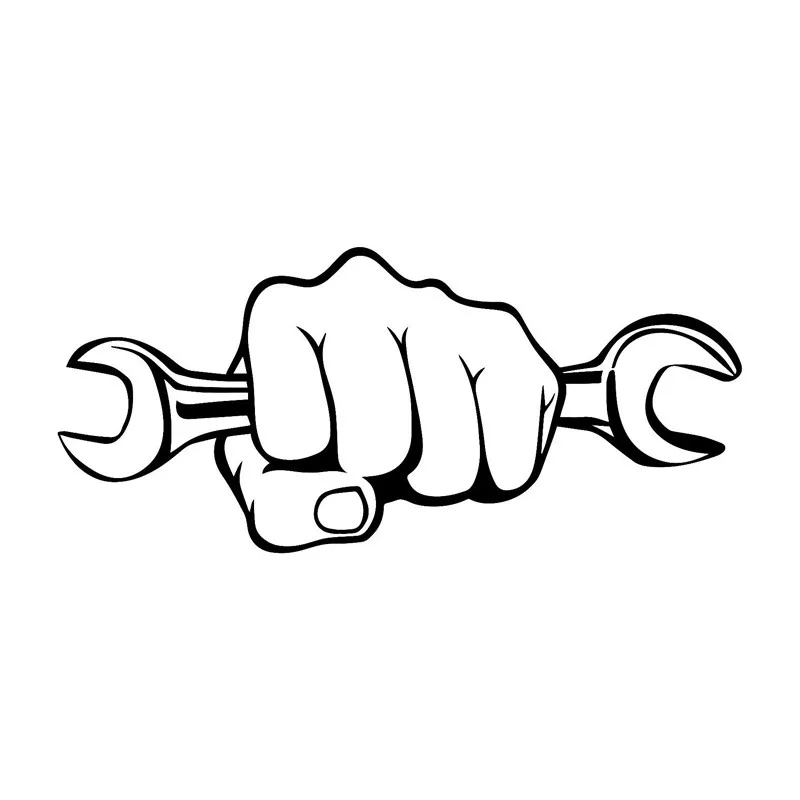 

Индивидуальные автомобильные наклейки 17,7*7,9 см, забавные виниловые наклейки для механика, удерживания гаечного ключа для мотоцикла