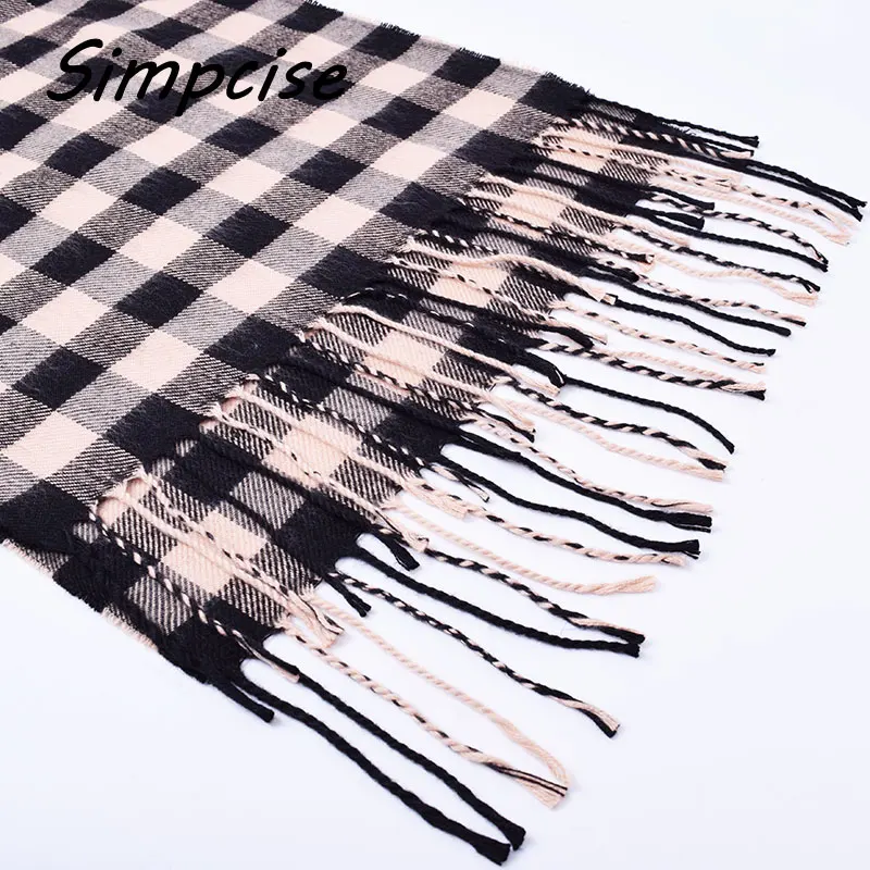 mens knit scarf Winter soft warm man scarf fashion Unisex scarfs classical tartan scarf warm cashmere scarves A3A17528 men's scarves & shawls