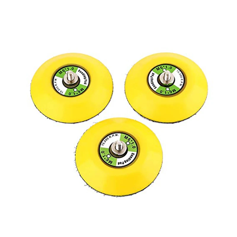

5PCS 3" Hook and Loop Polishing Pad 1/4"-20 Thread,5/16"-24 Thread,M6 Thread,Backing Plate for Car Sanding