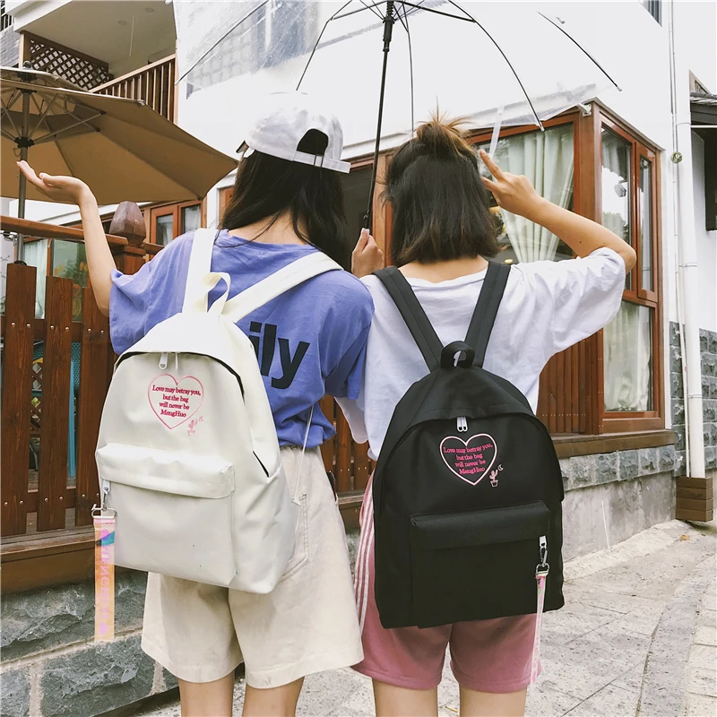 Menghuo Fashion Ribbon Backpack Women Nylon School Bags for Teenage Girls Embroidery Practical Functional Travel Female Backpack (58)