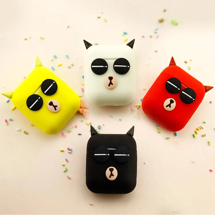

Unique Handmade 3D Panda eyes Case Cartoon Case For Apple Airpod Airpods Accessories Bluetooth Earphone Case