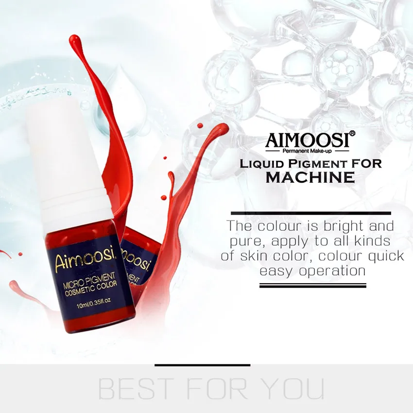

Hot Sale 6 bottles Aimoosi Mirco permanent makeup tattoo ink pigment for eyebrow lip makeup munsu goochie pigment ink machine
