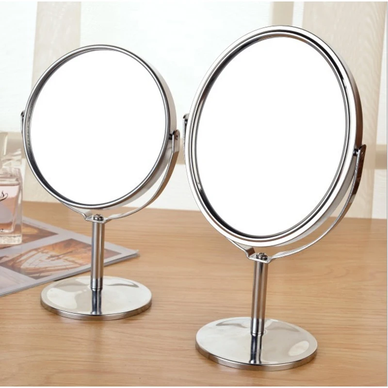 

3 inch White Portable Desktop Makeup Mirror Type Double Side Glass Mirror 1: 2 zoom Lens Mirrors For Personalized Wedding