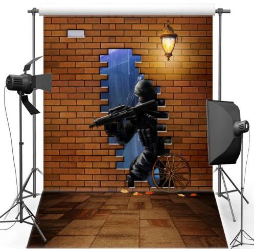 

Vinyl Photography Background Counter-Strike Police Computed Printed War Country Set Backdrops for Photo Studio S-2437