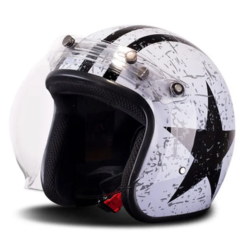 Ретро мотоциклетный шлем BYE 3/4 дюйма с открытым лицом кафе Racer Cruiser Chopper