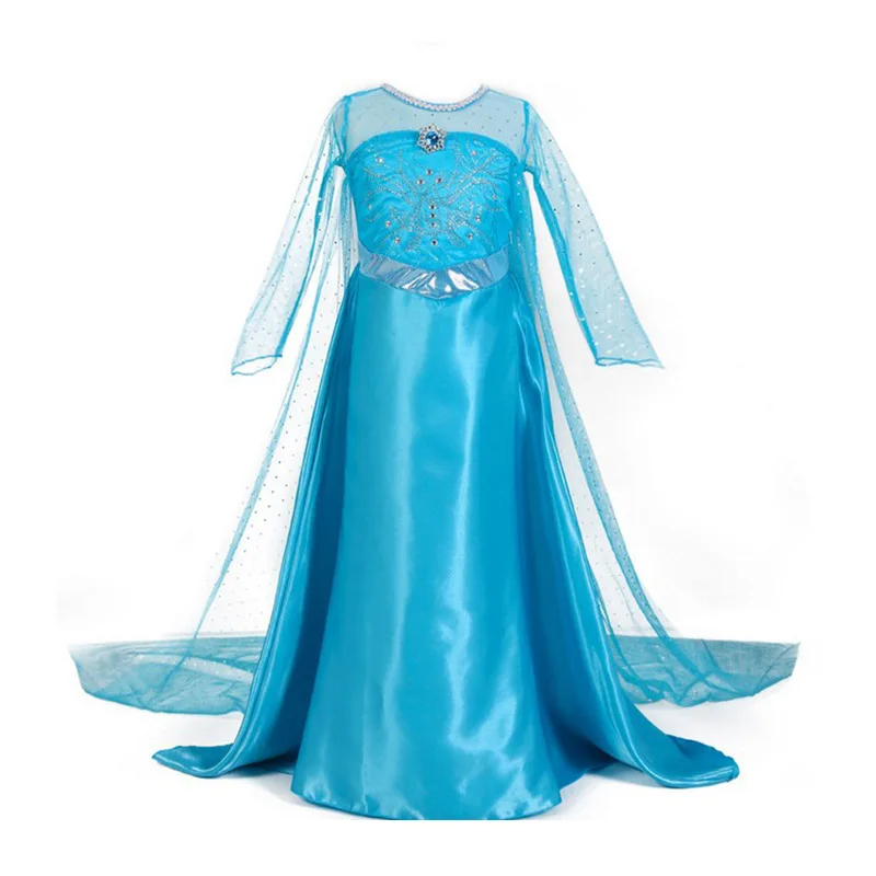 Снежная королева платье Эльзы платье с длинными рукавами карнавальный костюм с героями мультфильмов для девочек вечерние платья платье принцессы на день рождения Одежда для девочек