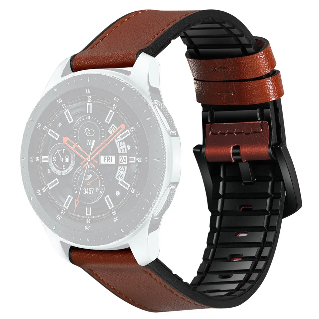 HIPERDEAL 22mm Leather Replacement Watch Wrist Strap Band For Samsung Galaxy Watch 46mm Jn26