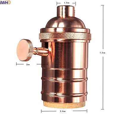 IWHD Portalamparas Винтаж E27 гнездо основание светильника с коммутатором Edison ЛАМПЫ держатель E27 держатель лампы Socket 110-220 В