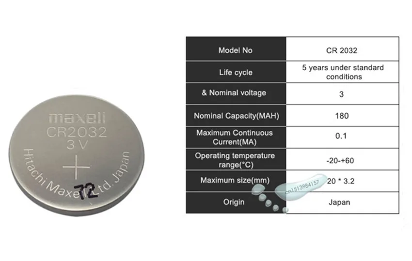 1 шт., maxell, оригинальная новая батарея cr2032, 3 в, кнопочный элемент, монета, батареи для часов, компьютерная игрушка, пульт дистанционного управления cr 2032