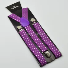 Для женщин/мужчин/скобы для взрослых эластичные в горошек тонкие фиолетовые подтяжки 1 дюйм широкие смешанные Y-back подтяжки