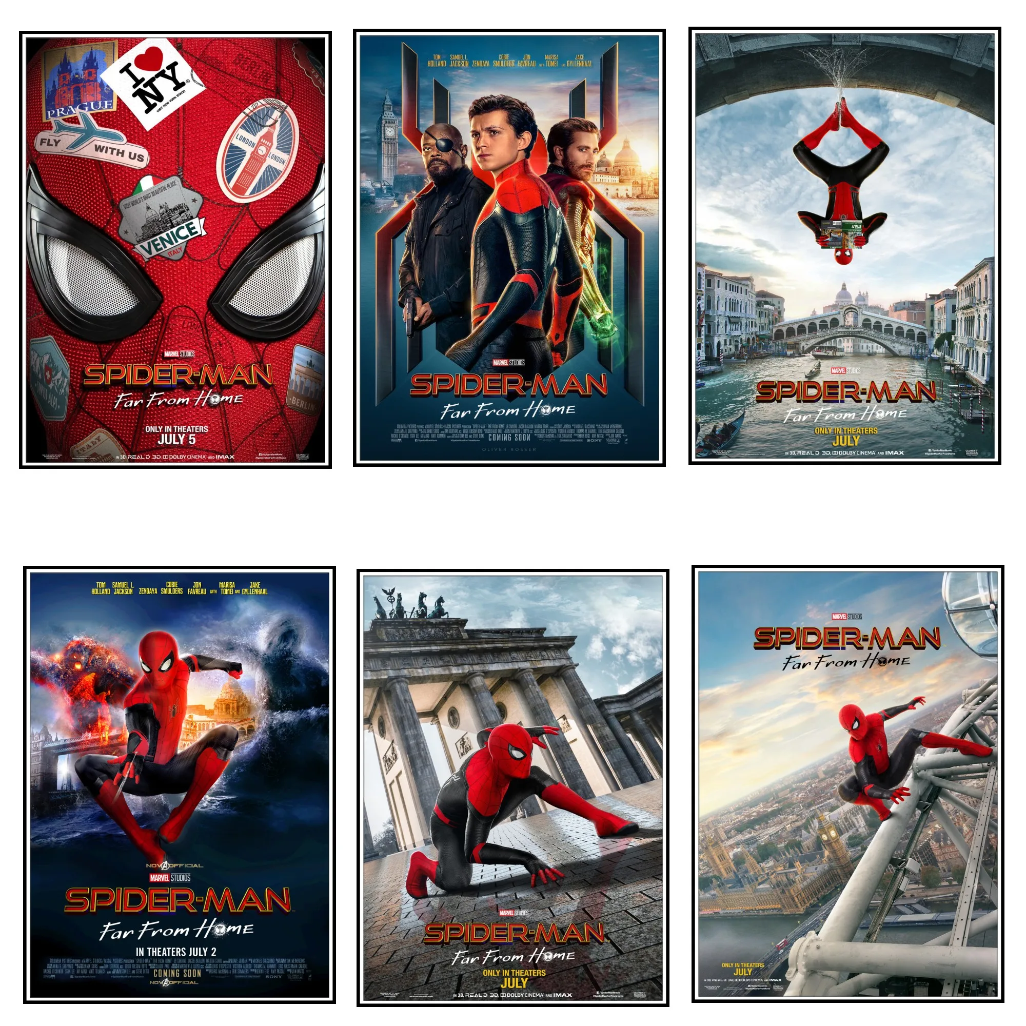 

Spider Man Series Film Posters Far From Home Marvel Superhero Movie Poster HD Posters wall decor wall stickers room decor 2001