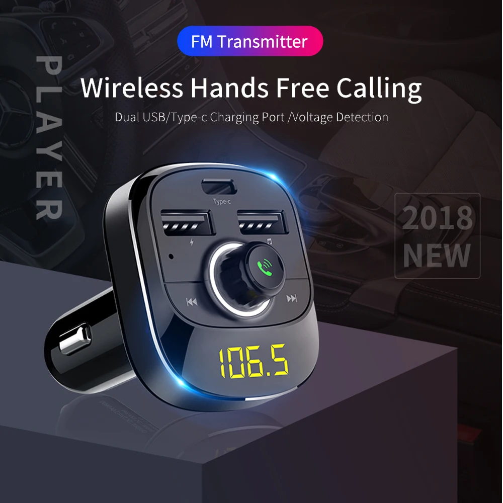 

Bluetooth Wireless Car Mp3 Player Handsfree Car Kit FM Transmitter 3.1A USB 1.1 Inch Charger LCD Display Car FM Modulator