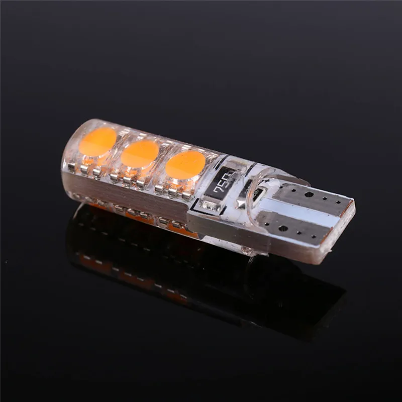 

1pcs T10 5050 6SMD LED Car Canbus No Error Width License Plate Light Bulb Tail Side Turn Signal Lamp Super Bright Orange Lights