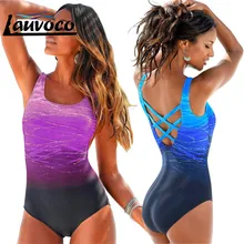 Сексуальный слитный купальник большого размера, Женский винтажный купальник, Женский Бандаж с высокой горловиной, перекрещивающийся сзади, размера плюс, монокини XXL