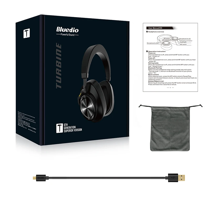 Bluedio T6S Active Шум отмена Bluetooth наушники с микрофоном оригинальный Новое поступление