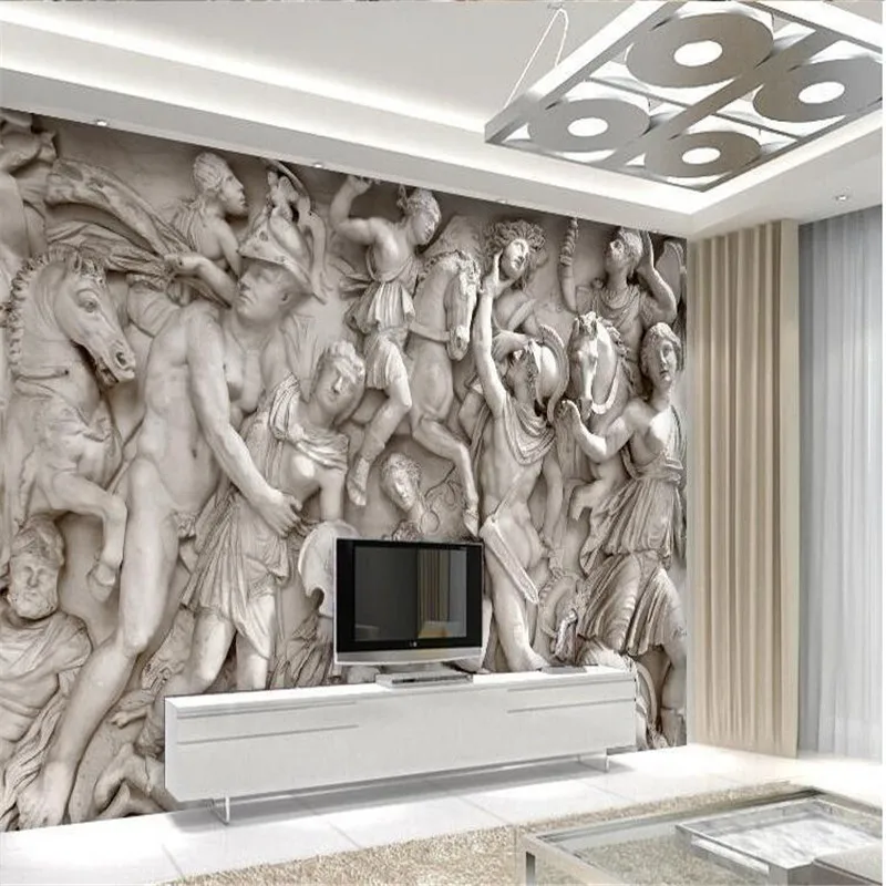 

Custom photo wallpaper 3D European Roman statues art wallpaper restaurant retro sofa backdrop 3d wallpaper mural wall painting