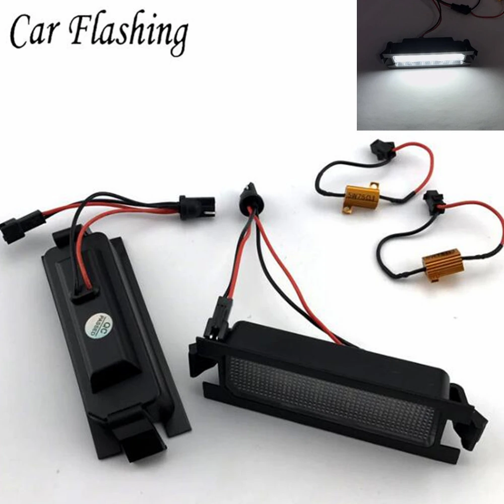 Автомобильный мигающий 2 шт. белый Canbus 18SMD светодиодный номер номерной знак