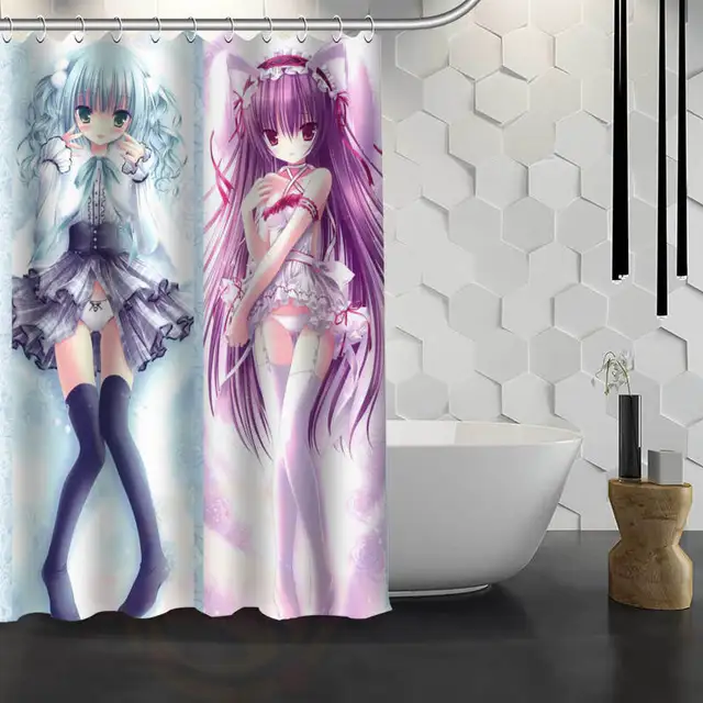 New Japanese Anime Custom Shower Curtain Waterproof Fabric Bath Curtain for Bathroom WJY1.17in