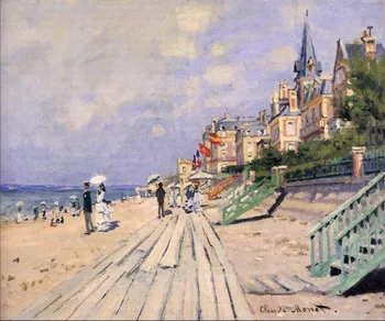 

High quality Oil painting Canvas Reproductions The Boardwalk at Trouville (1870) By Claude Monet hand painted