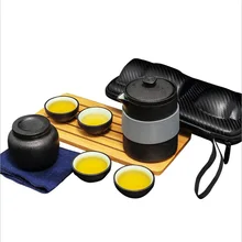 Подгоняемый китайский чайный набор кунг-фу керамический портативный чайник Набор для путешествий на открытом воздухе гайванские чашки для чая церемонии чая чашка прекрасный подарок