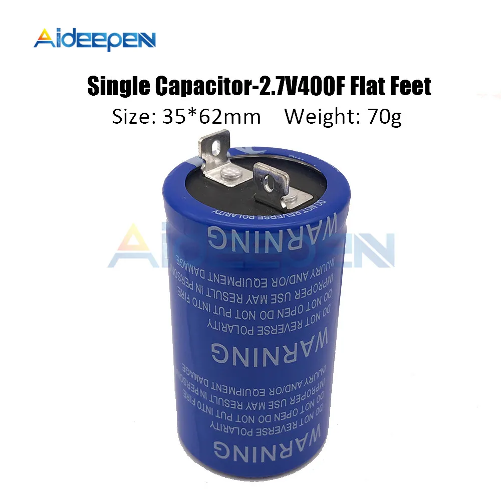 

Super Farad Capacitor 2.7V 400F 62*35mm Vehicle Rectifier High Frequency Low ESR Single Capacitor Ultracapacitor for car