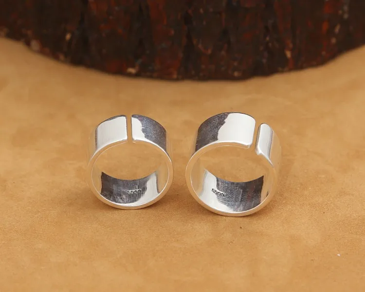 Кольцо из серебра 999 пробы ручной работы, кольцо из чистого серебра, регулируемое кольцо, кольцо для влюбленных