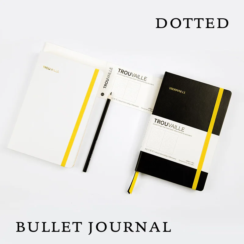 Блокнот формата А5 с точечной сеткой в твердом переплете, дневник с толстым узором в горошек, блокнот Bujo notebook s