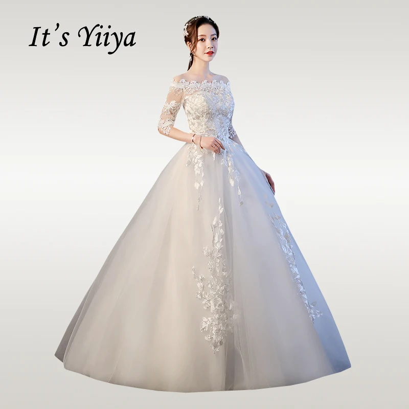 Это свадебное платье YiiYa элегантное белое кружевное свадебное платье с коротким рукавом размера плюс Vestido de novia XXN229