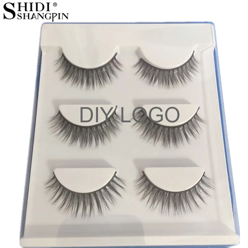 

SHIDISHANGPIN 60 pairs natural false eyelashes customize 3d fake eyelashes makeup 3d mink lashes private label mink faux cils X