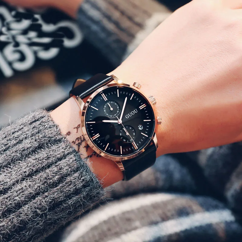 

Men's Quartz Watch Personality Multi-function Large Dial Calendar Waterproof Watch Male