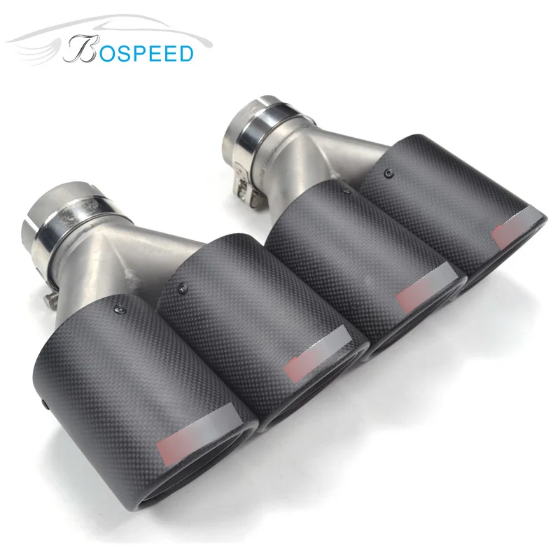 1 Piece Double Pipes 63mm Inlet 90mm Outlet for Akrapovic Exhaust Tip